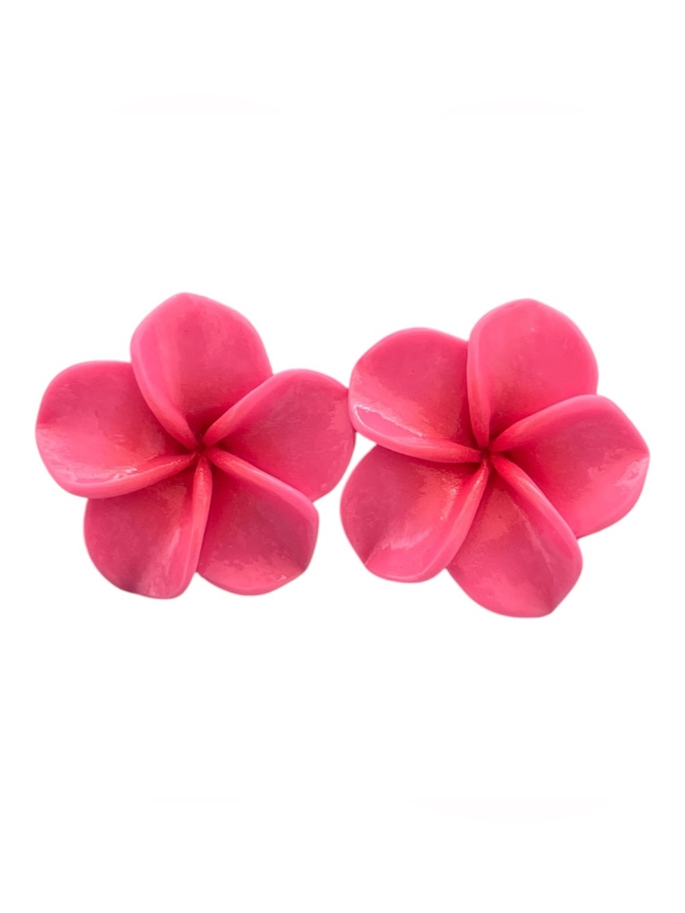 Plumeria Flower Stud Earrings - Picture 4 of 5